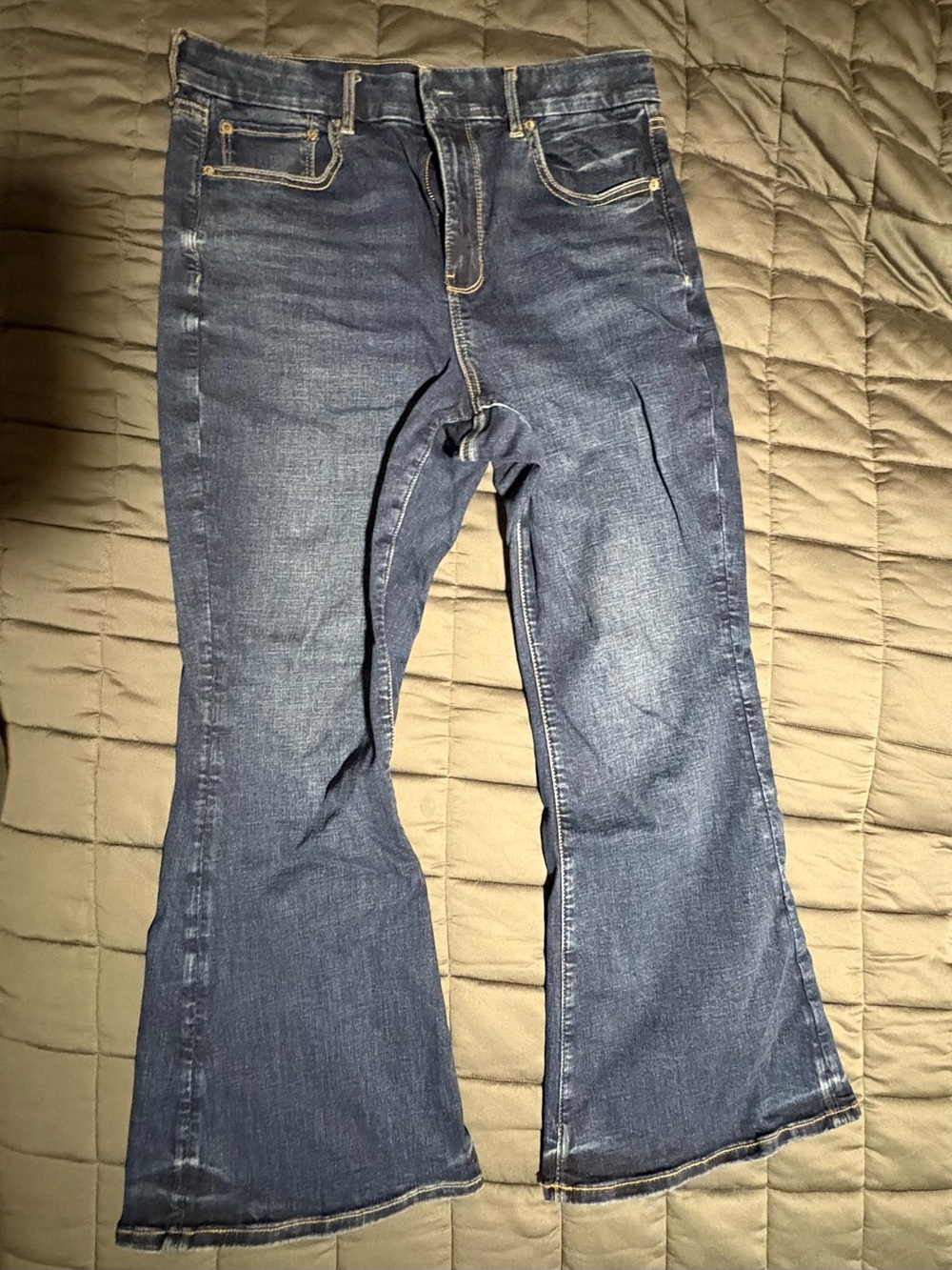 Curvy Super High-Rise Dark Blue Flare Jeans